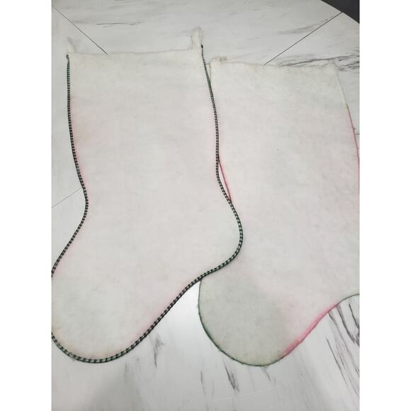 2 LARGE Vintage Rudolph Red Nosed Reindeer Felt Stocking Retro 90s Decor 17" lot - Picture 5 of 5